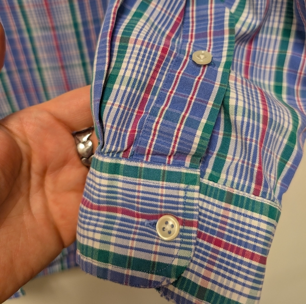 Vintage Ralph Lauren Blake Button Down Shirt Long Sleeve Plaid Mens Large L - Picture 6 of 10